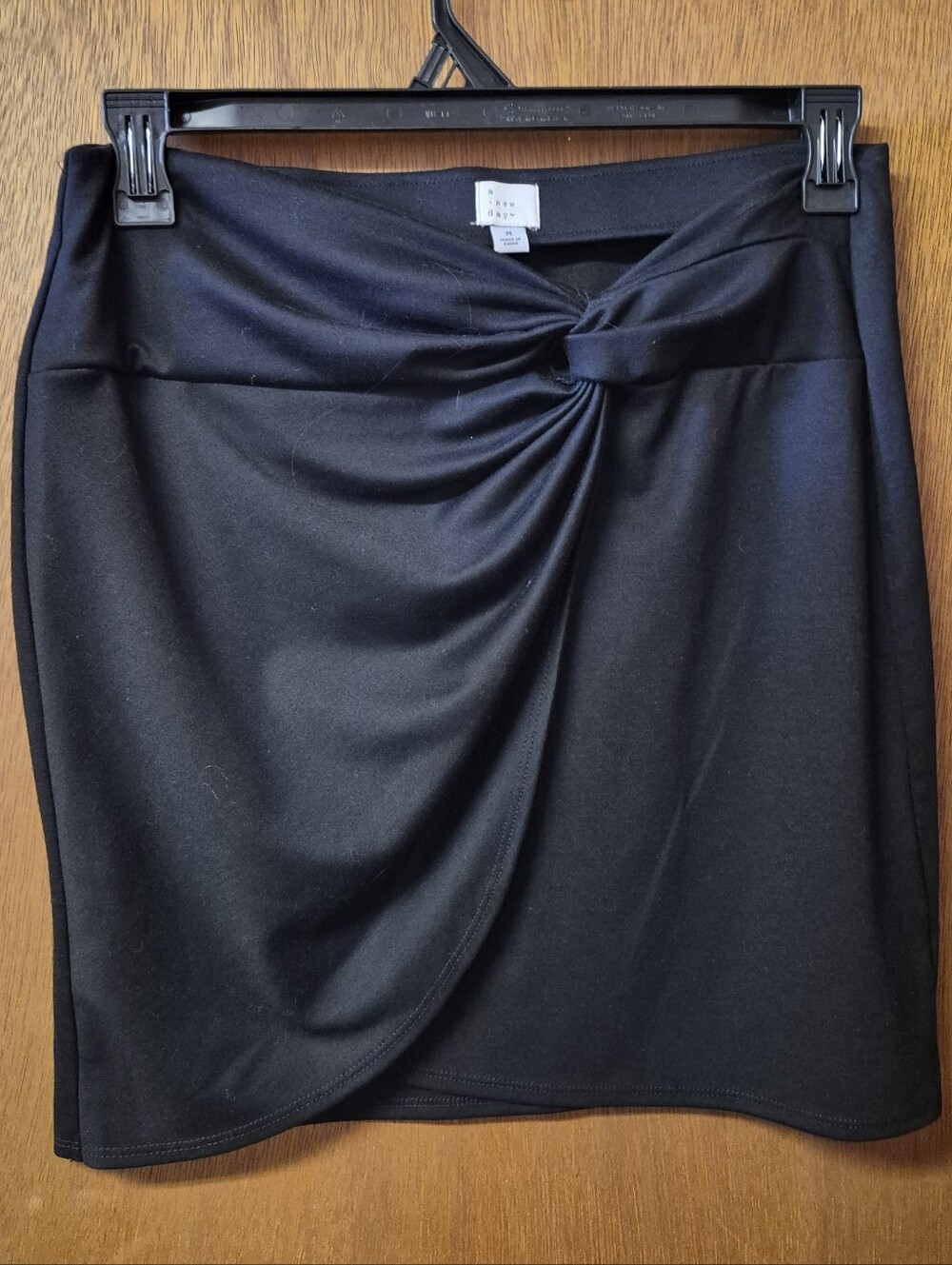 A New Day Black Front Twist Ruched Wrap Mini Skirt M Clean Girl Going Out Look
